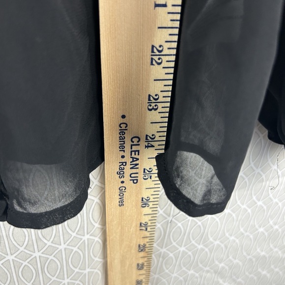 WORTHINGTON Black Sheer Blouse Size M  Ruffles Long Sleeve Vamp Grunge Fairy Y2K - Picture 7 of 9